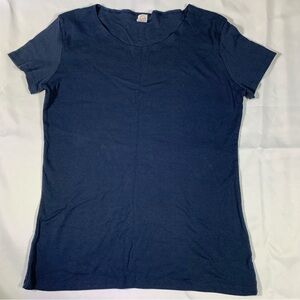 Simple  Navy Women's Short Sleeve Soft lightweight Tee Fair Trade Large